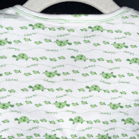 🐢 Parisian BeBe 2 piece set, white background with green turtles, 100% cotton - Picture 12 of 16